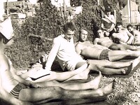 Leyat (athlé), La Huppe (volley), Carlier (volley), Pinon (athlé), Bouteleux (tennis), Bodin (athlé), accroupi Fraccaro (cyclisme).